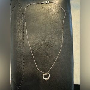 Tiffany & Co. Elsa Peretti Open Heart Pendant Necklace.